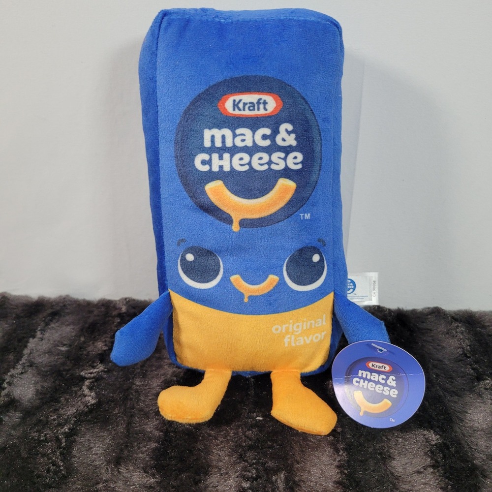 Kraft Mac & Cheese Plush Original Flavor Blue Box Stuffed Toy Collectible NWT